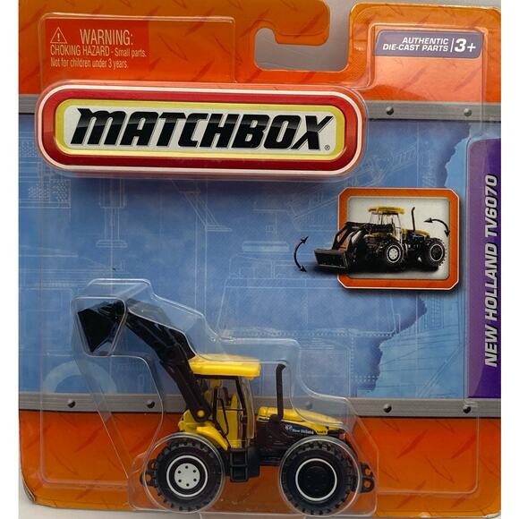 2010 Matchbox Real Working Parts Rigs Diecast New Holland TV6070 Yellow NIP - Picture 1 of 4